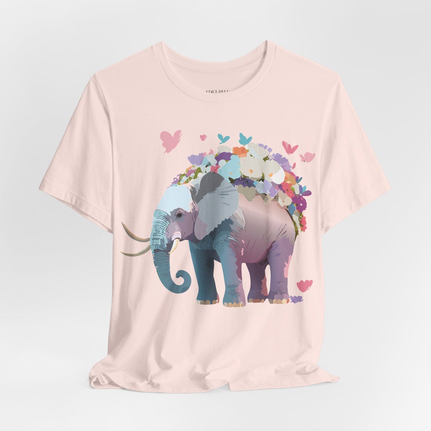 T-shirt en coton naturel avec motif éléphant