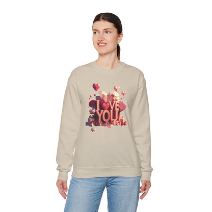 Unisex Heart Love Sweatshirt Floral Valentines Day Cotton Poly Fifty Fifty Blend