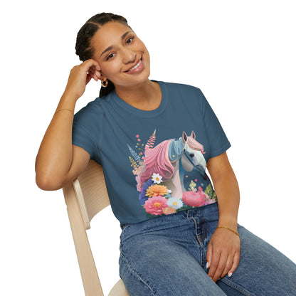 Horse Shirt Unisex Gildan Softstyle 64000 Cotton Tee With Animals