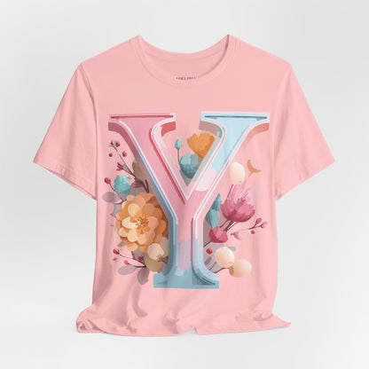 Natural Cotton Tee Shirt - Letters Collection - Y Printify