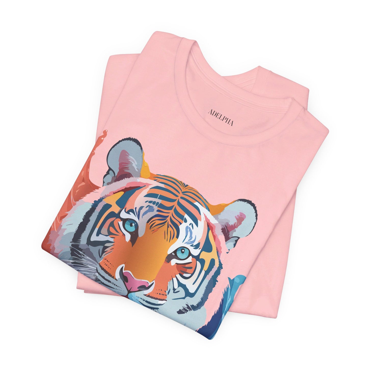 Natural Cotton Tee Shirt with Tiger