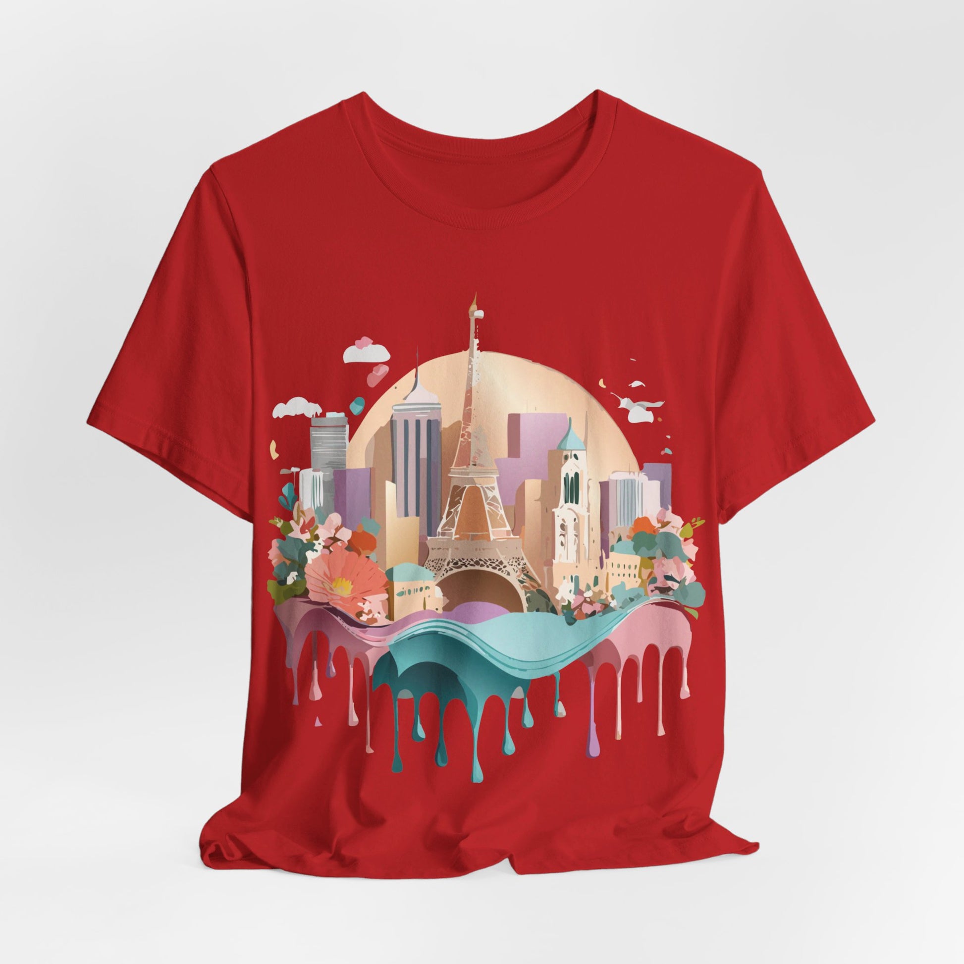 Natural Cotton Tee Shirt - Beautiful Places Collection - Paris Printify