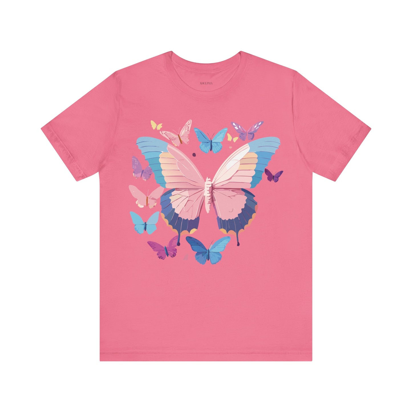 Natural Cotton Tee Shirt with Butterfly