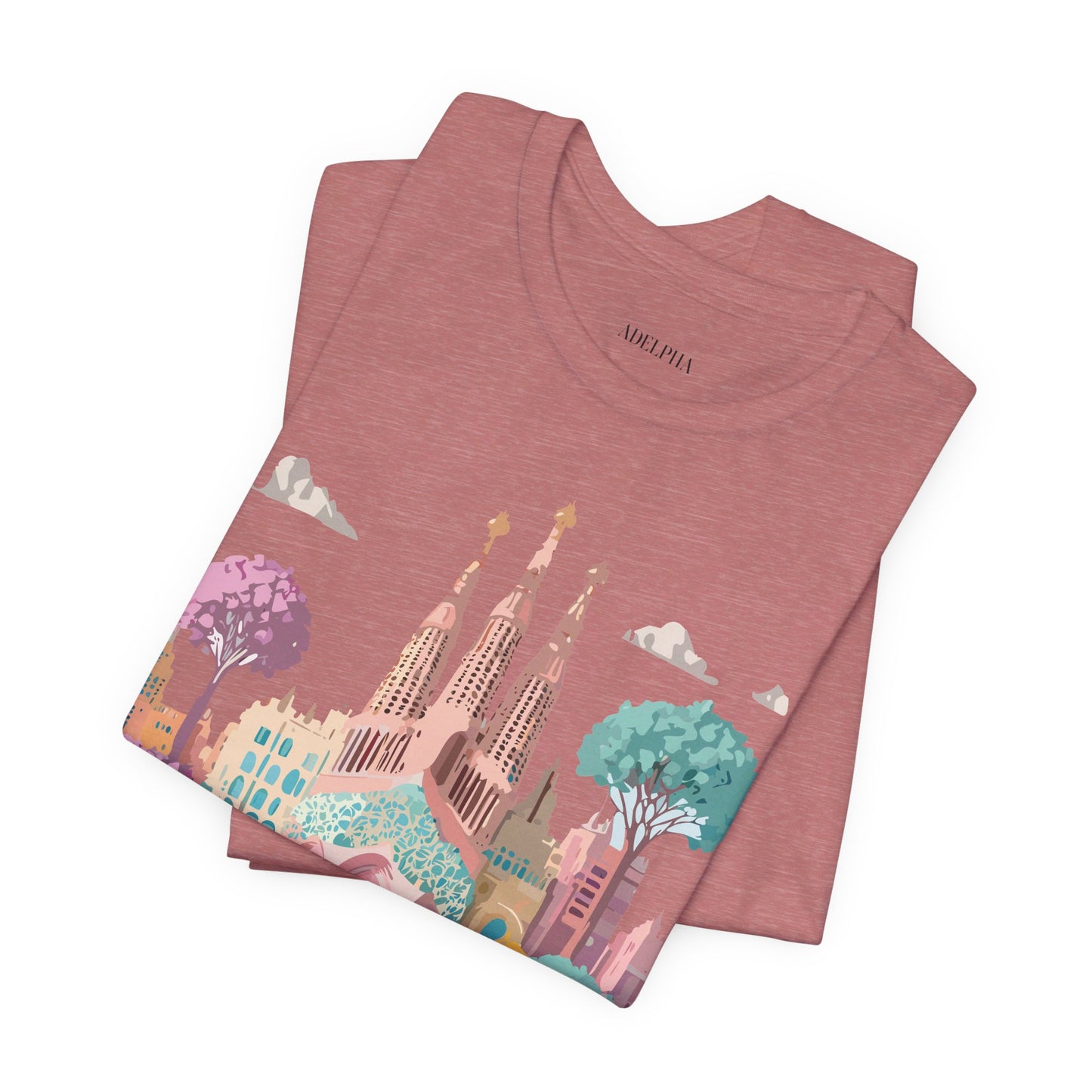 Natural Cotton Tee Shirt - Beautiful Places Collection - Barcelona