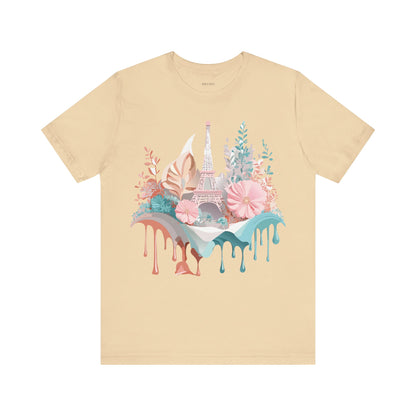 Natural Cotton Tee Shirt - Beautiful Places Collection - Paris Printify