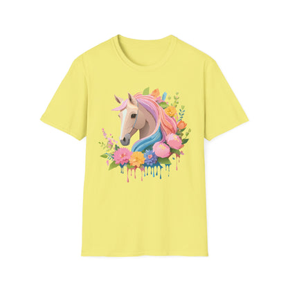 Unisex Horse Shirt Soft Cotton Tee With Animal Artwork Gildan Softstyle
