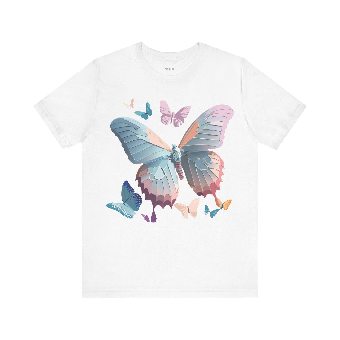 Natural Cotton Tee Shirt with Butterfly