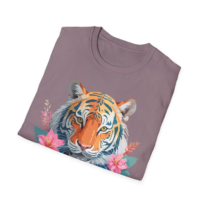 Tiger Unisex Softstyle T Shirt 100 Percent Cotton Gildan 64000 Animal Tee