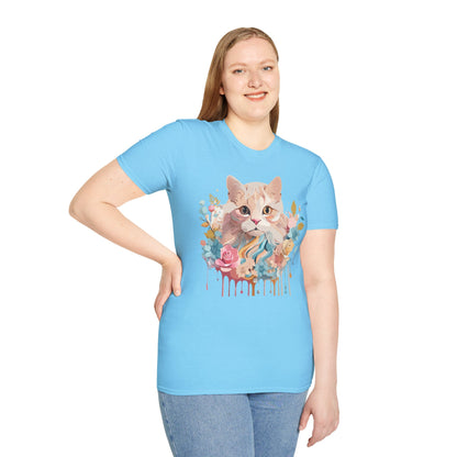 Unisex Cat Shirt Kitten Tee Cat Lover Tee Softstyle 64000 Gildan