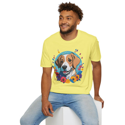 Unisex Dog Shirt Animal Print Tee Gildan Softstyle 64000 Cotton