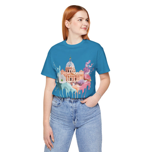 Natural Cotton Tee Shirt - Beautiful Places Collection - Rome Printify