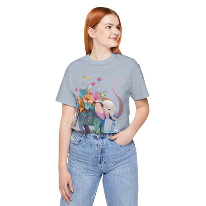 Natural Cotton Tee Shirt with Elephant Printify