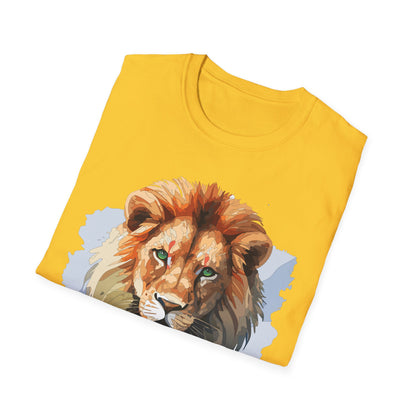 Lion Shirt Unisex Animal Tee Softstyle Gildan 64000 100 Percent Ring Spun Cotton