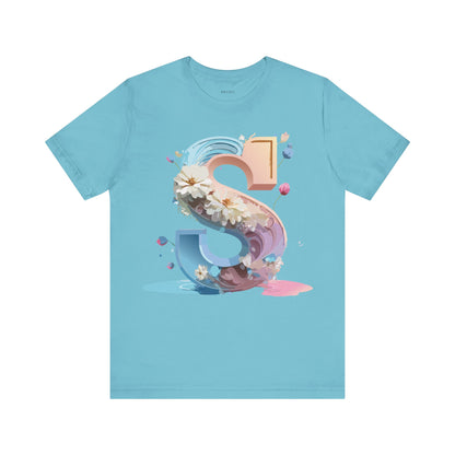 Natural Cotton Tee Shirt - Letters Collection - S Printify