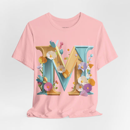 Natural Cotton Tee Shirt - Letters Collection - M Printify