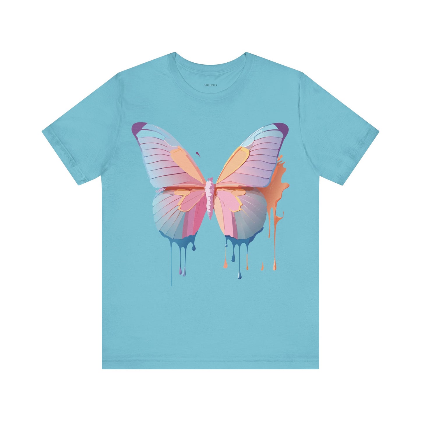 Natural Cotton Tee Shirt with Butterfly