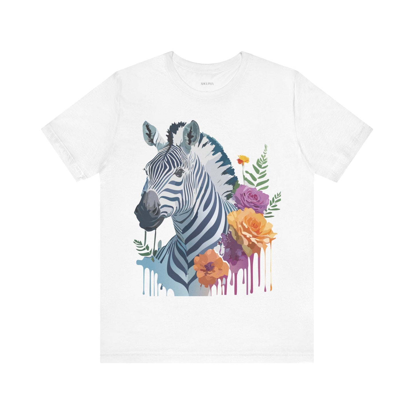 Natural Cotton Tee Shirt with Zebra