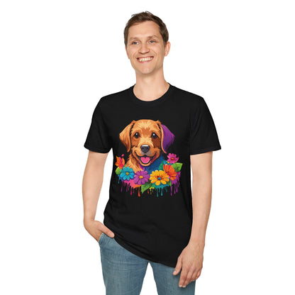Unisex Dog Shirt With Animals Tee Softstyle Gildan 64000 Comfort Fit