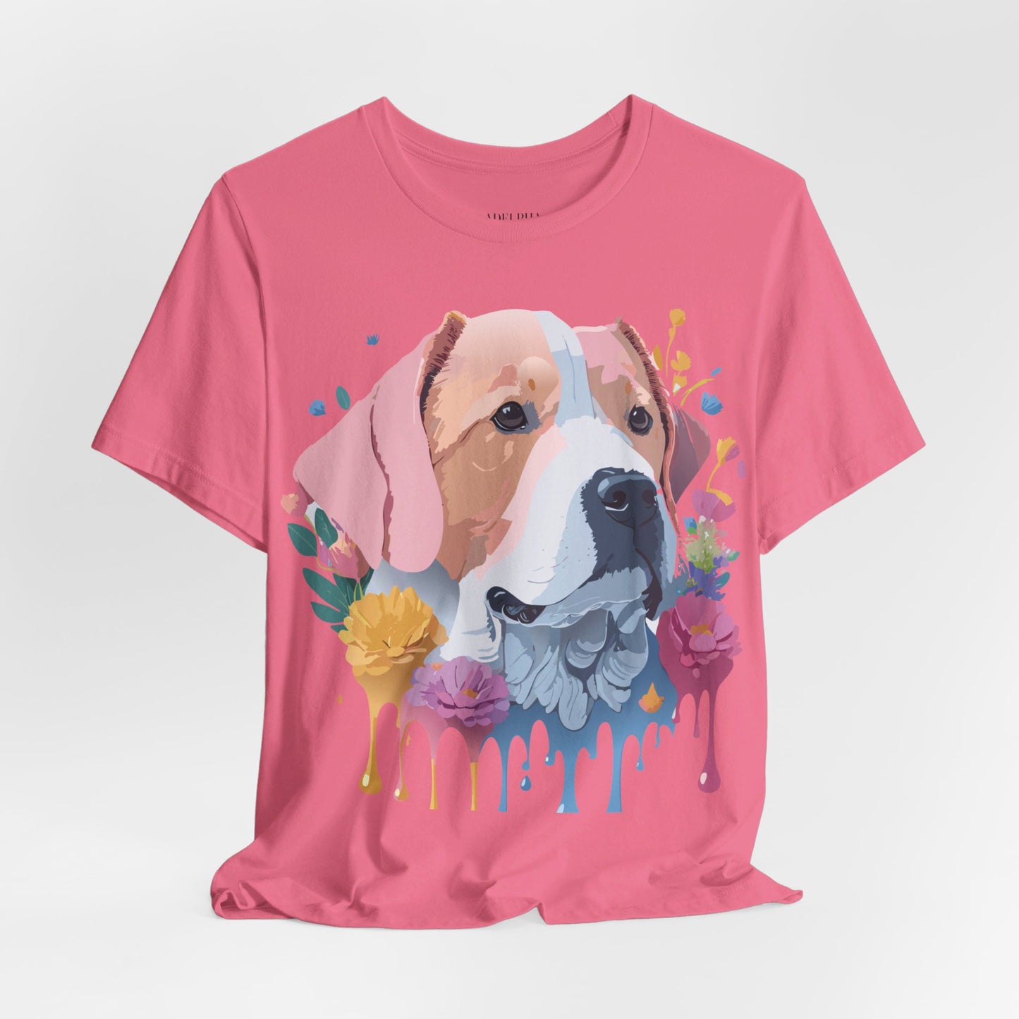 Natural Cotton Tee Shirt with Dog