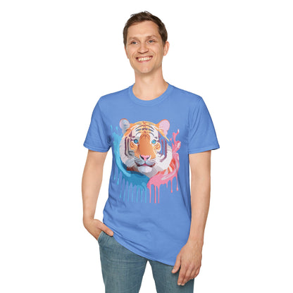 Tiger Shirt Unisex Animal Print Tee Gildan Softstyle 64000 Cotton