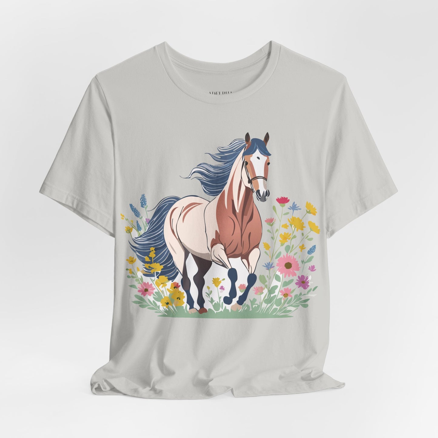 Natural Cotton Tee Shirt with Horse