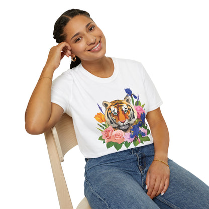 Tiger Shirt Unisex Animal Tee Gildan Softstyle 64000 100 Percent Cotton