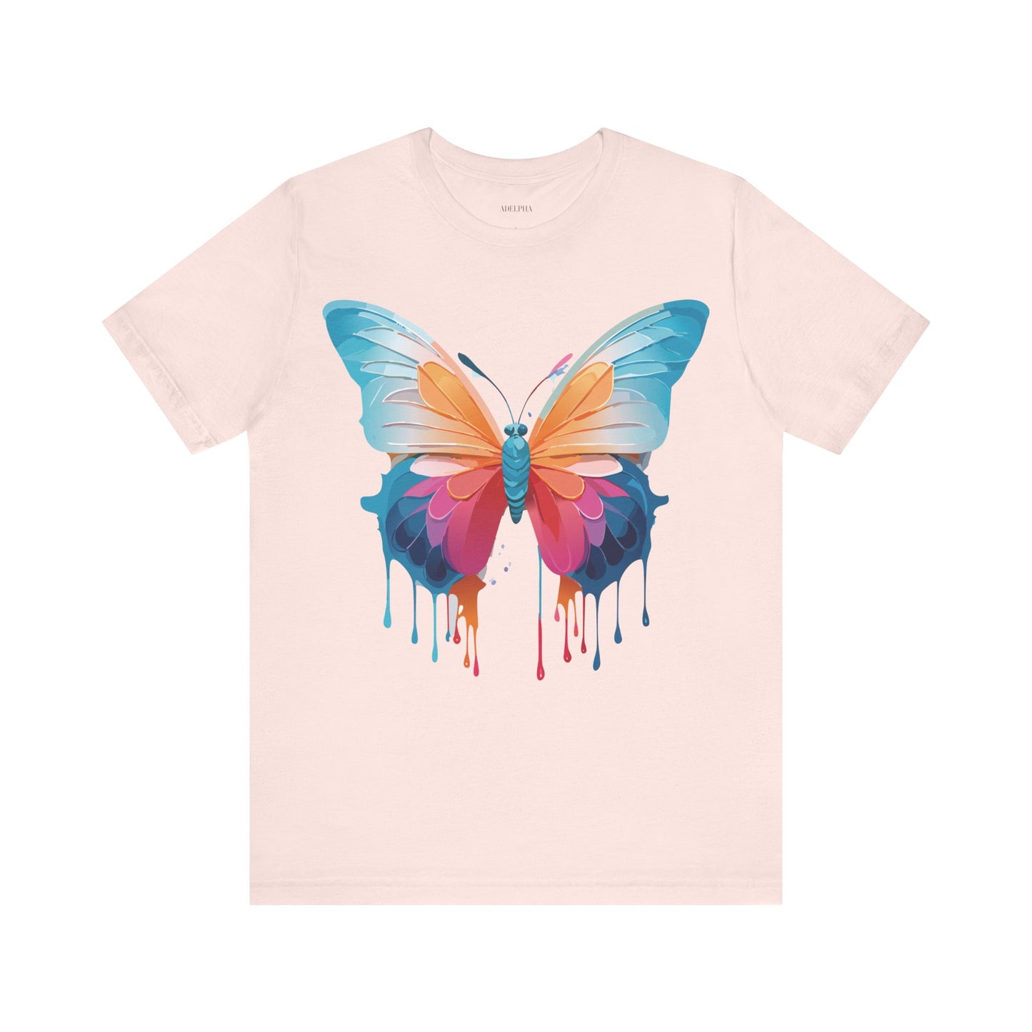 Natural Cotton Tee Shirt with Butterfly