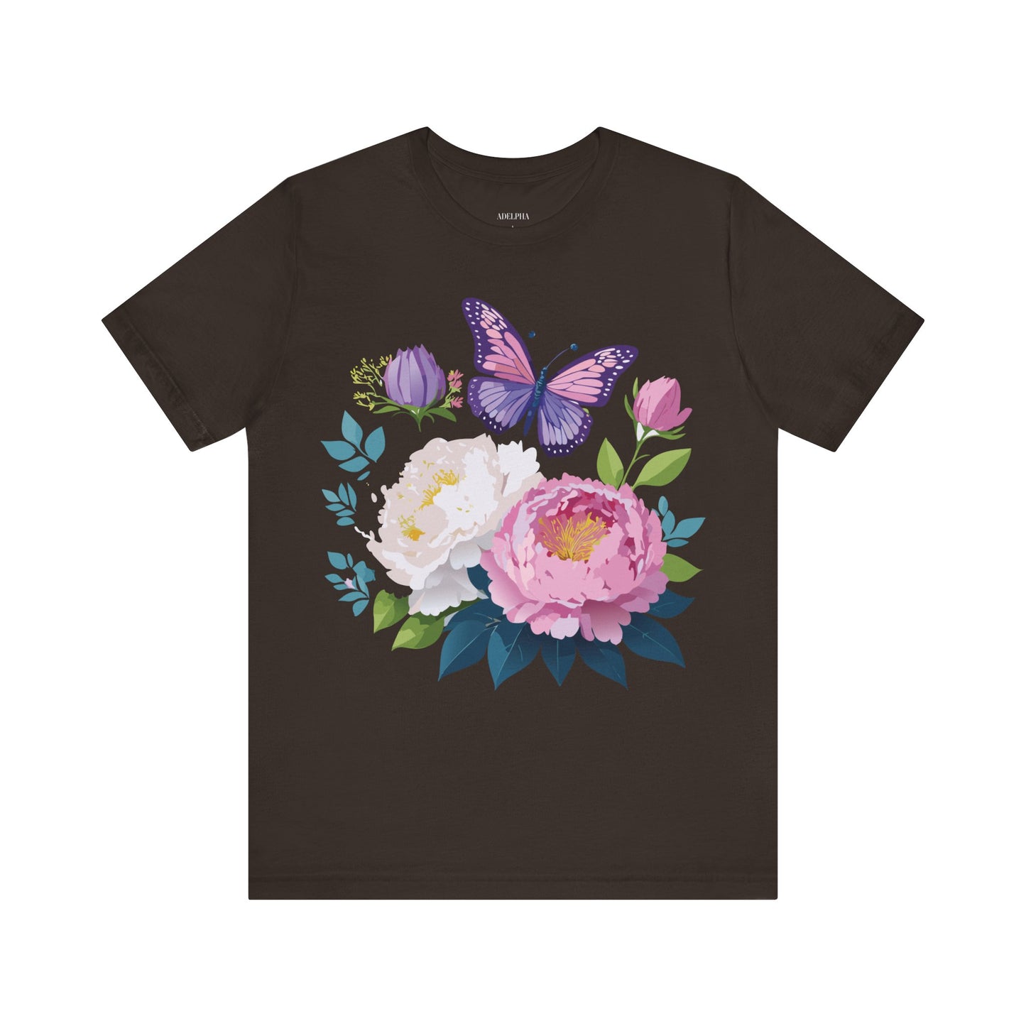 T-shirt en coton naturel avec fleurs