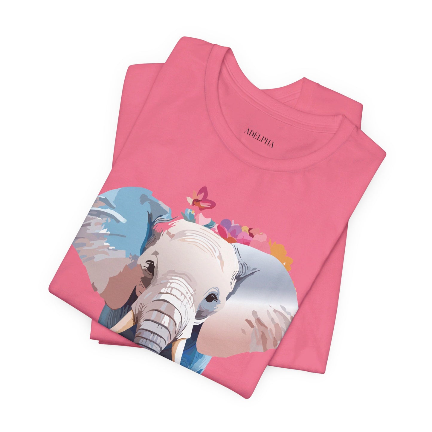 Natural Cotton Tee Shirt with Elephant