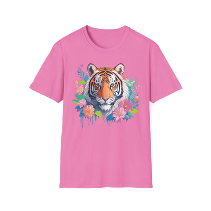 Tiger Themed Unisex Cotton Short Sleeve T Shirt Animal Print Tee