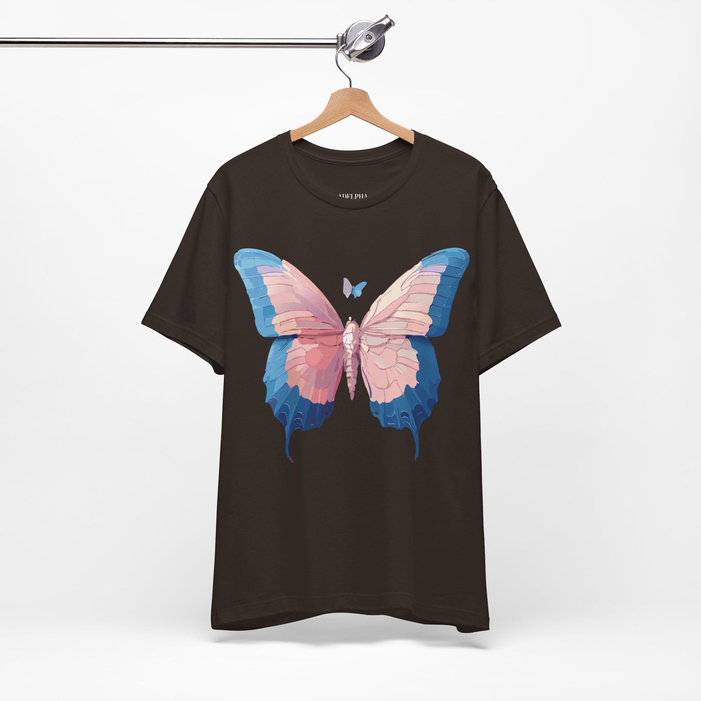 Natural Cotton Tee Shirt with Butterfly