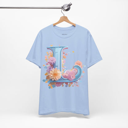 Natural Cotton Tee Shirt - Letters Collection - L Printify