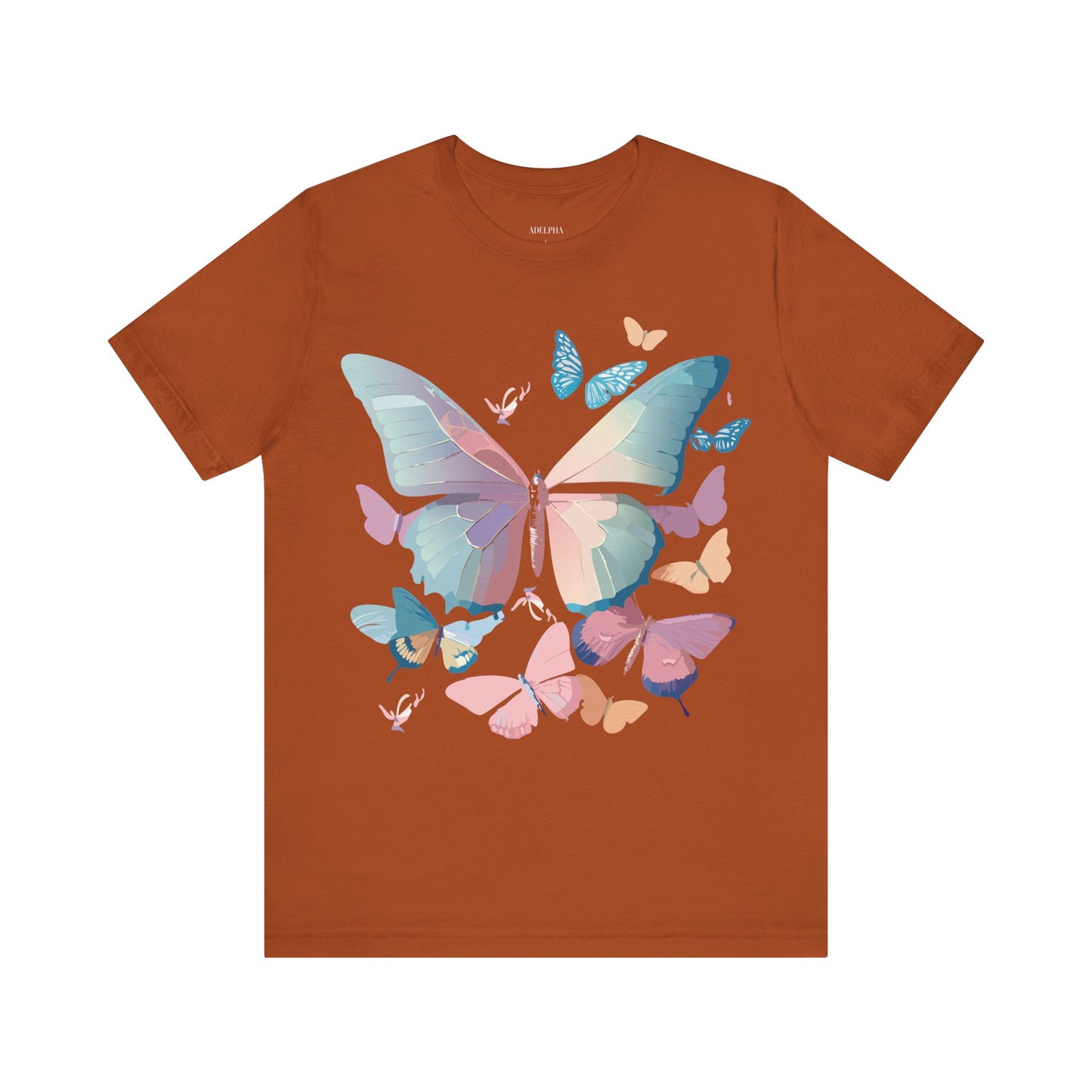 Natural Cotton Tee Shirt with Butterfly