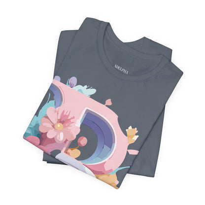 Natural Cotton Tee Shirt - Letters Collection - B Printify