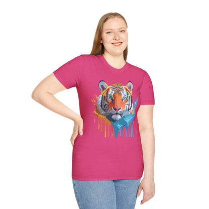 Tiger Shirt Unisex Animal Tee Ring Spun Cotton Gildan Softstyle Short Sleeve