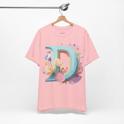 Natural Cotton Tee Shirt - Letters Collection - D Printify