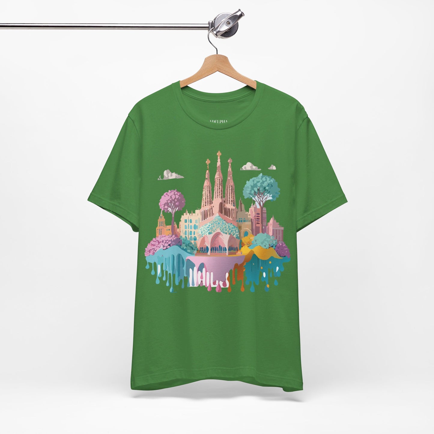 Natural Cotton Tee Shirt - Beautiful Places Collection - Barcelona