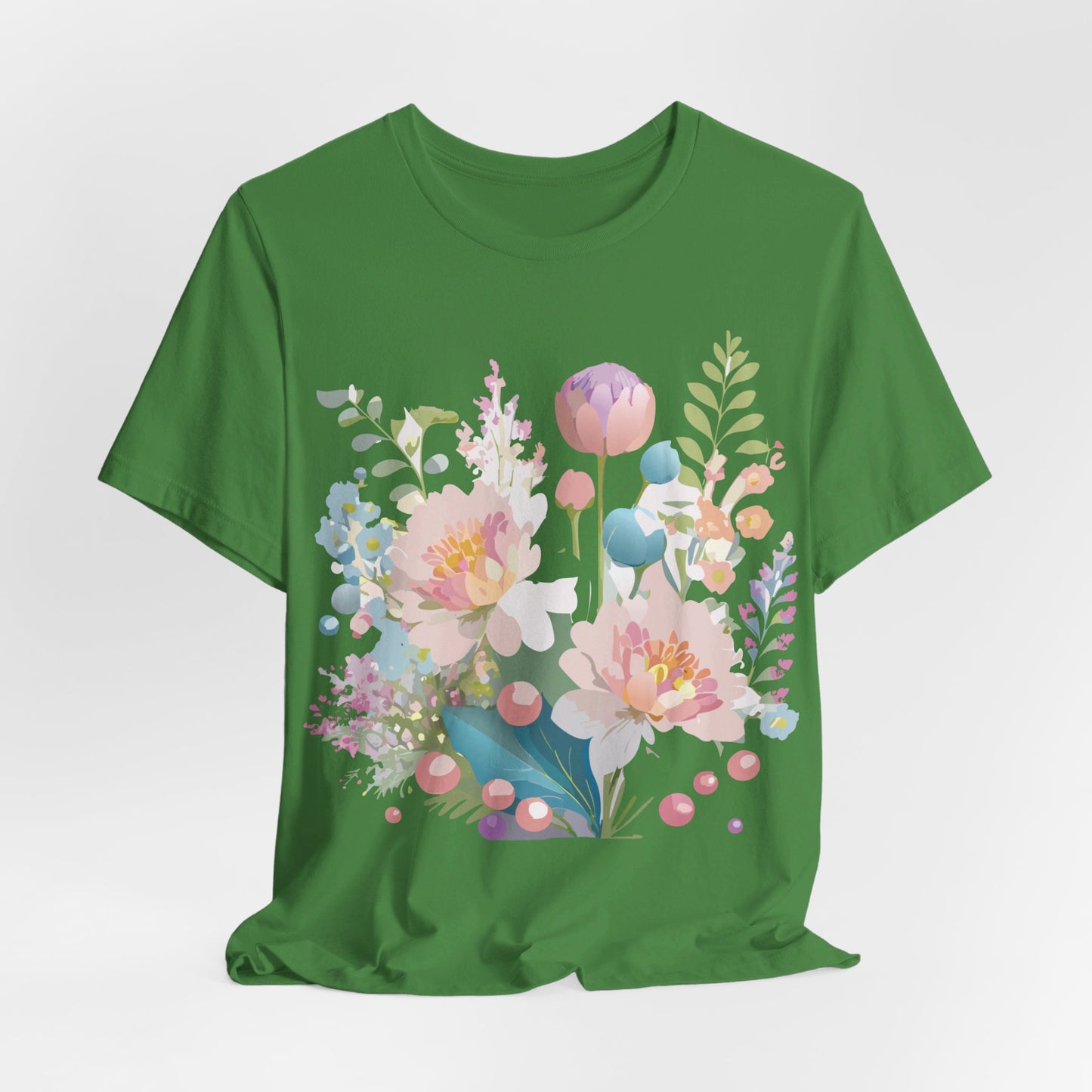 T-shirt en coton naturel avec fleurs