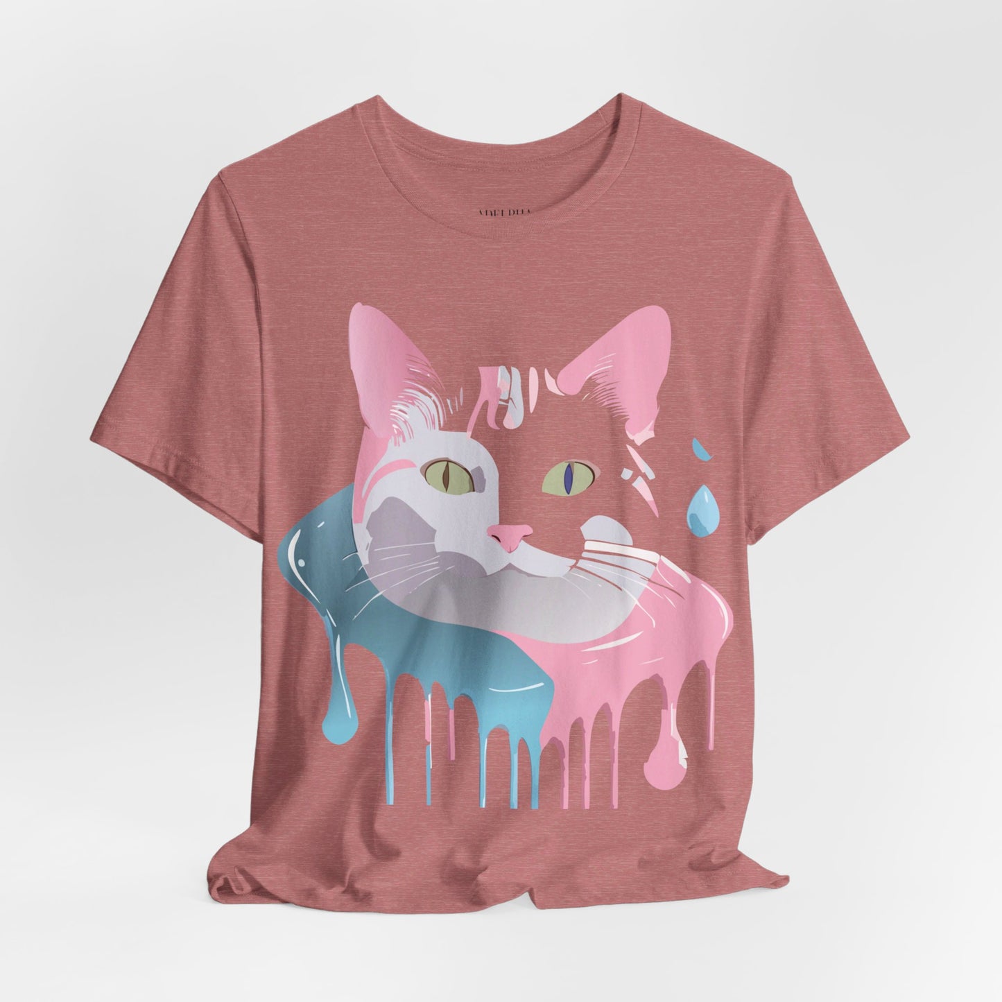 Natural Cotton Tee Shirt with Cat