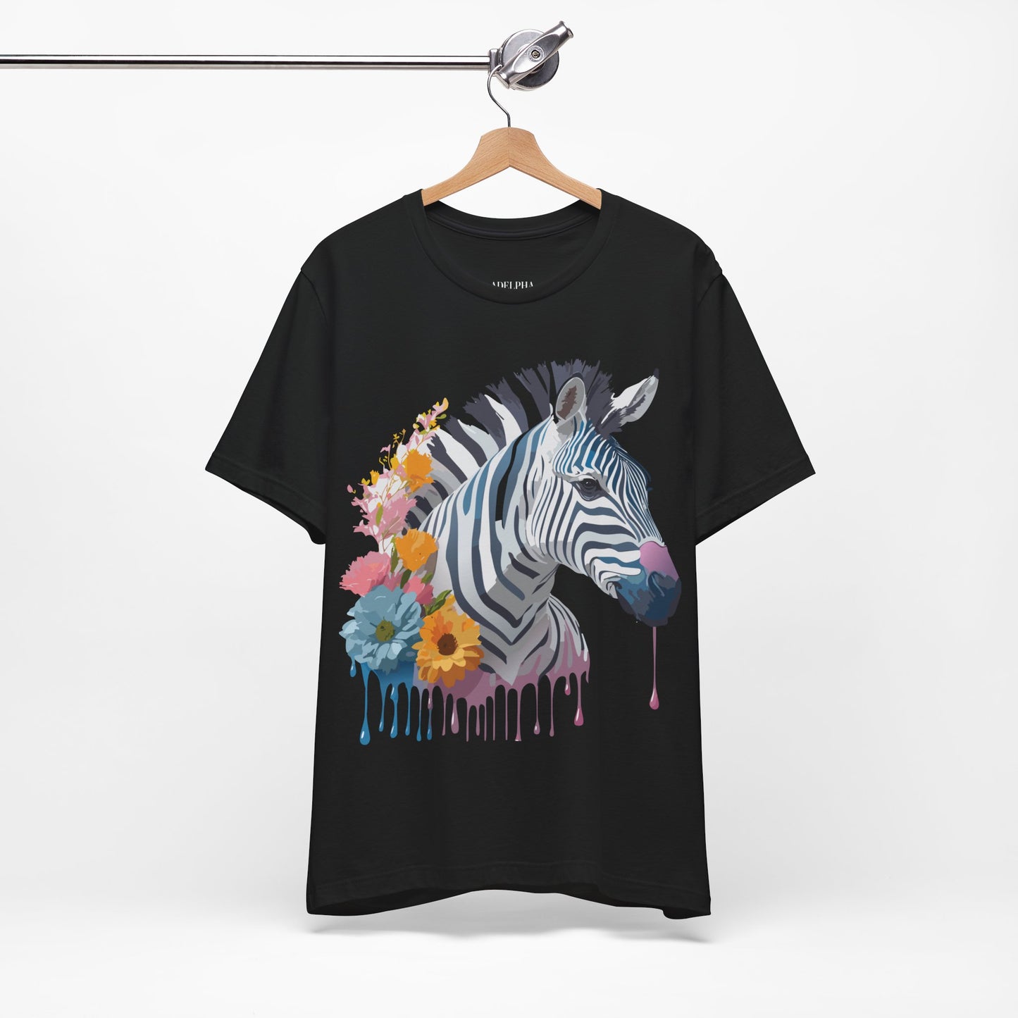 Natural Cotton Tee Shirt with Zebra