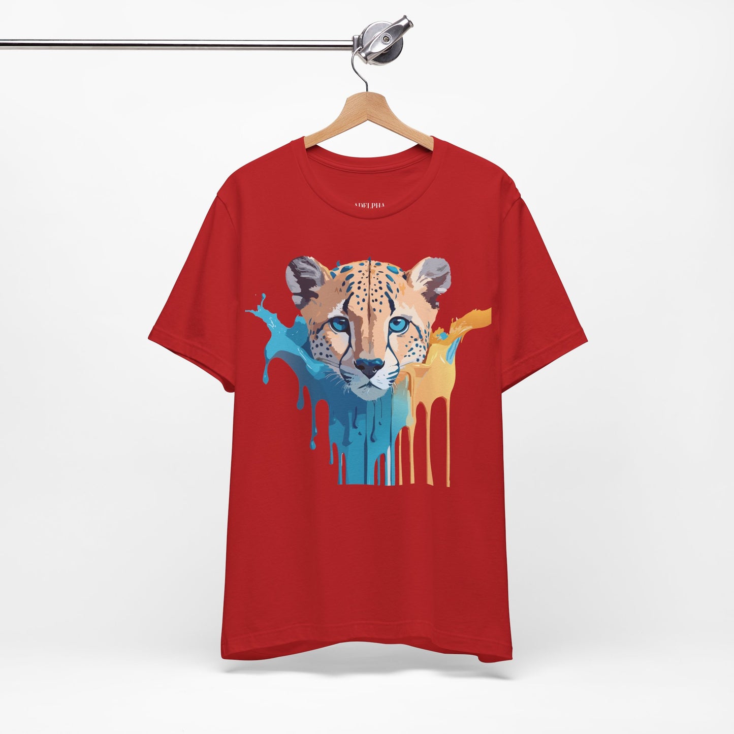 Natural Cotton Tee Shirt with Cheetah