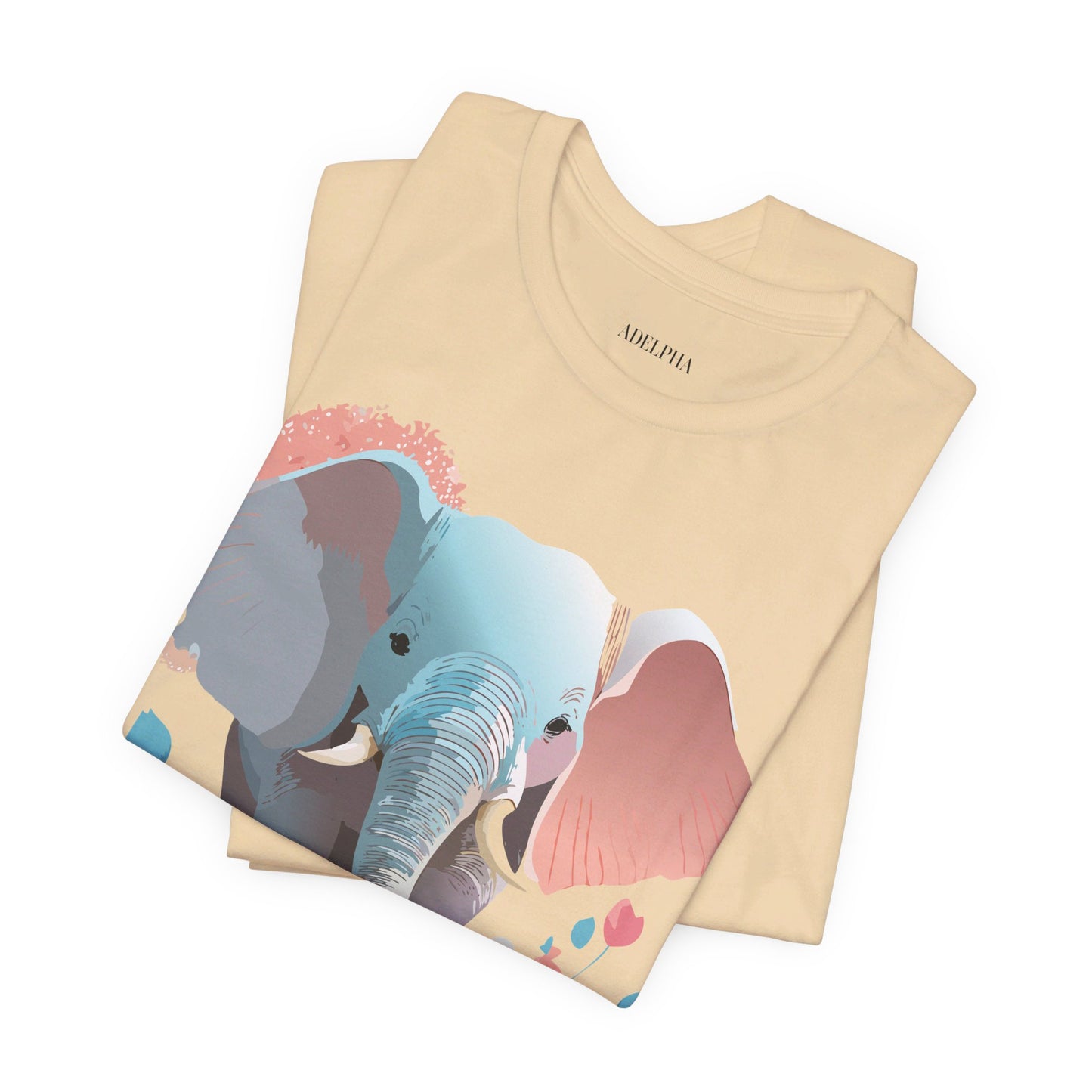 T-Shirt aus natürlicher Baumwolle mit Elefant