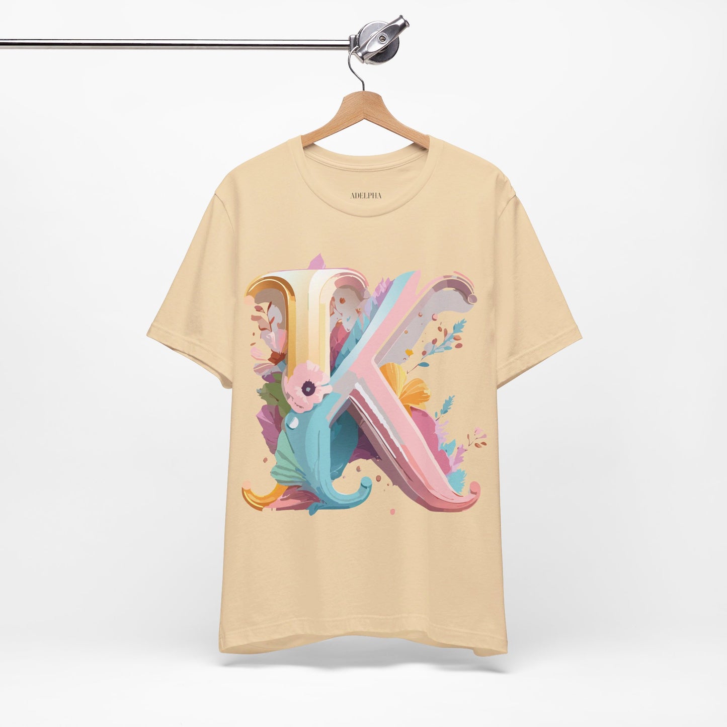 Natural Cotton Tee Shirt - Letters Collection - K