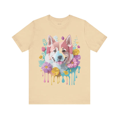 Natural Cotton Tee Shirt with Dog Printify