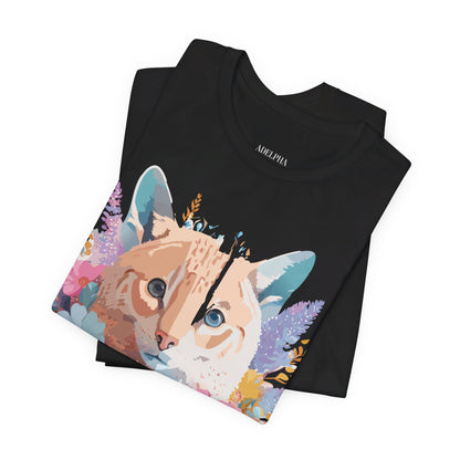 Natural Cotton Tee Shirt with Cat Printify