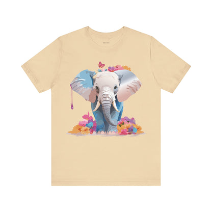 Natural Cotton Tee Shirt with Elephant Printify