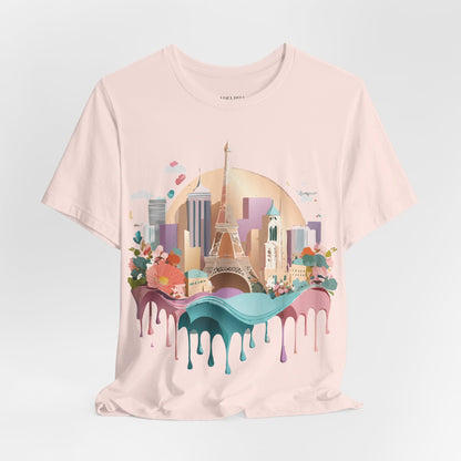 Natural Cotton Tee Shirt - Beautiful Places Collection - Paris Printify