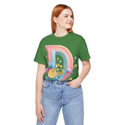 Natural Cotton Tee Shirt - Letters Collection - D Printify