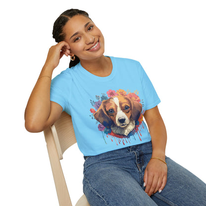 Unisex Dog Shirt Animal Print Tee Gildan Softstyle 64000 Cotton
