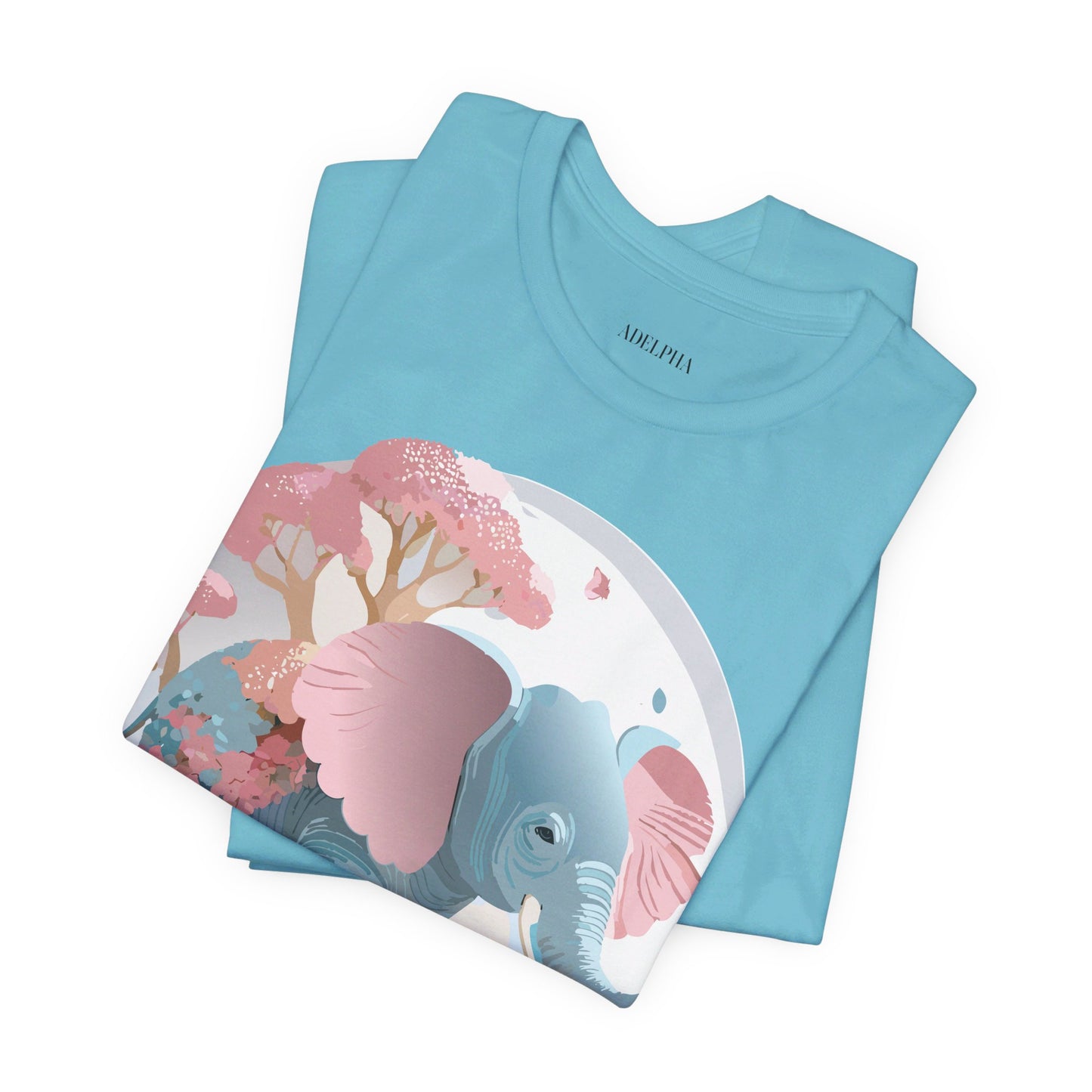 Natural Cotton Tee Shirt with Elephant